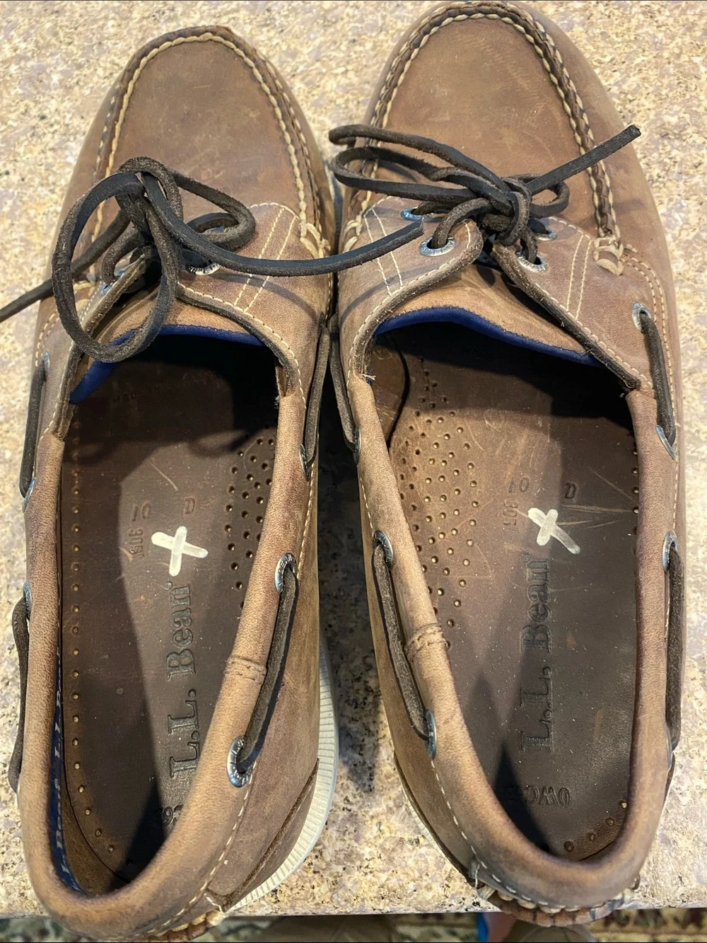 L.L. Bean Boat Shoes Mocs Leather Uppers 0WC63 Men’s Size 10 D